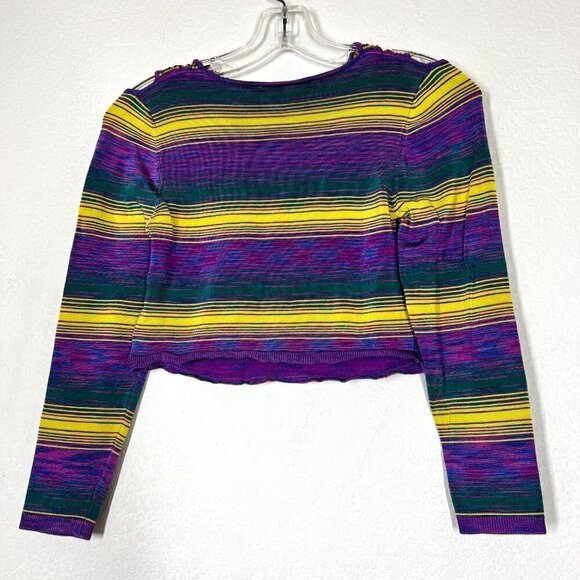 Urban Outfitters Top Long Sleeve Shirt Stripe Purple Yellow - Picture 4 of 8